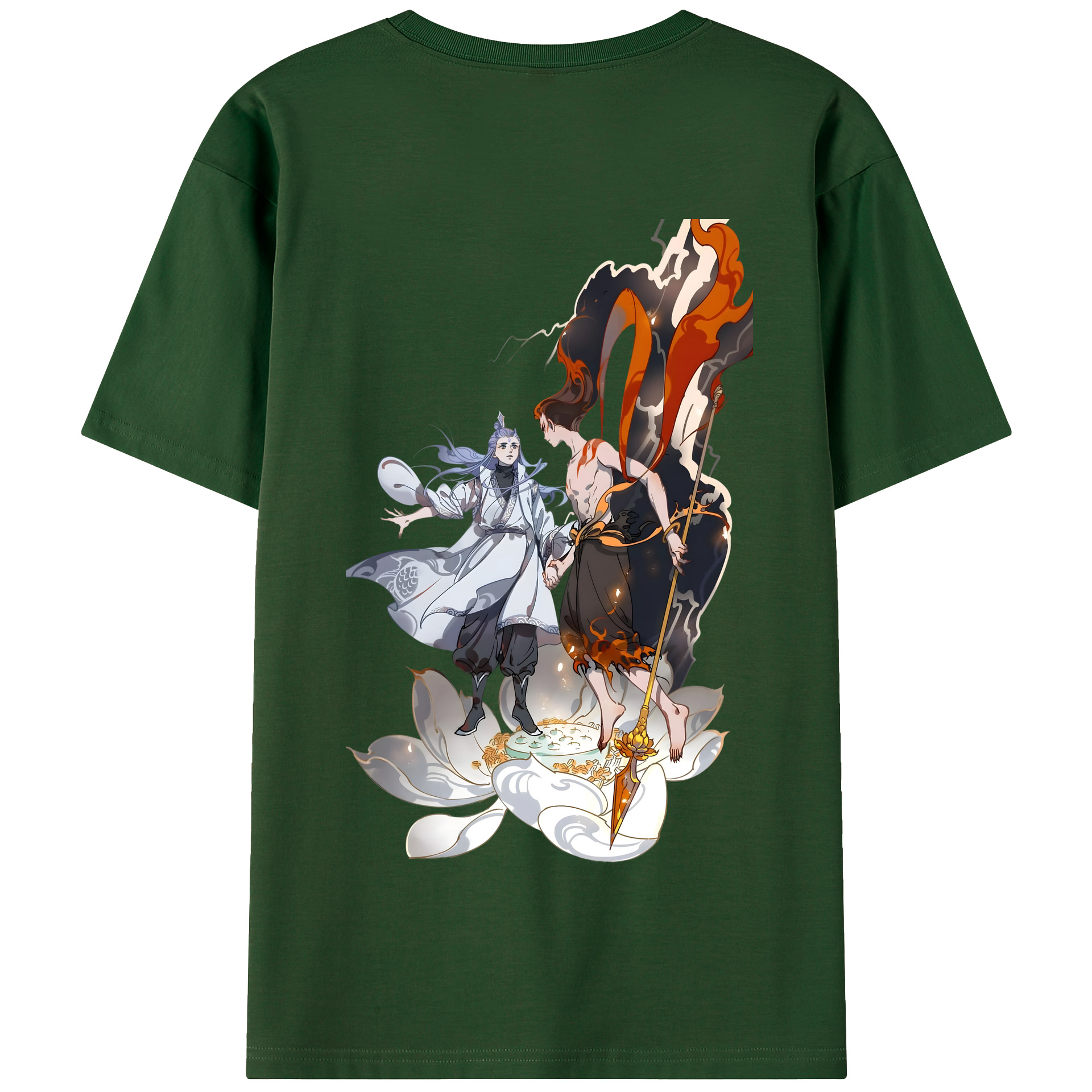 （画像用） Ne Zha 2 ナタ 魔童の大暴れ 綿100％半袖Tシャツ（背面プリント）